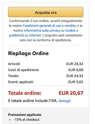 Riepilogo ordine