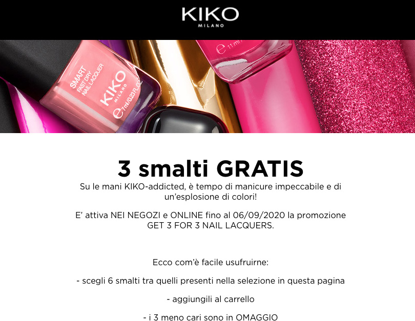 Kiko Promozione Online e in negozio