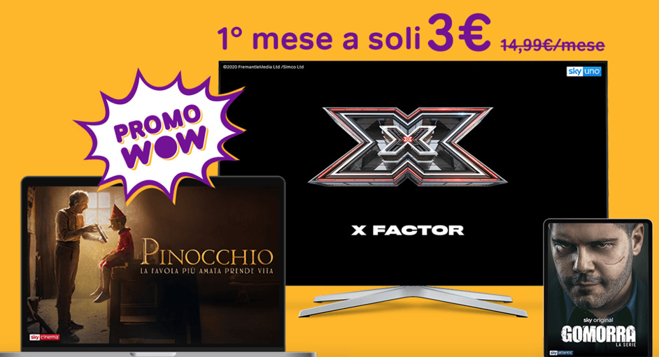 Now Tv a soli 3€ invece di 14,99€