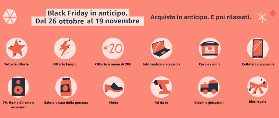 Offerte Amazon anticipate Black Friday 2020