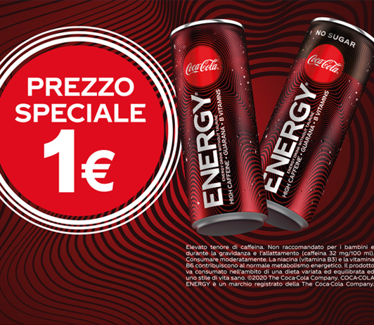 Coca Cola Energy a solo 1€ solo in Autogrill
