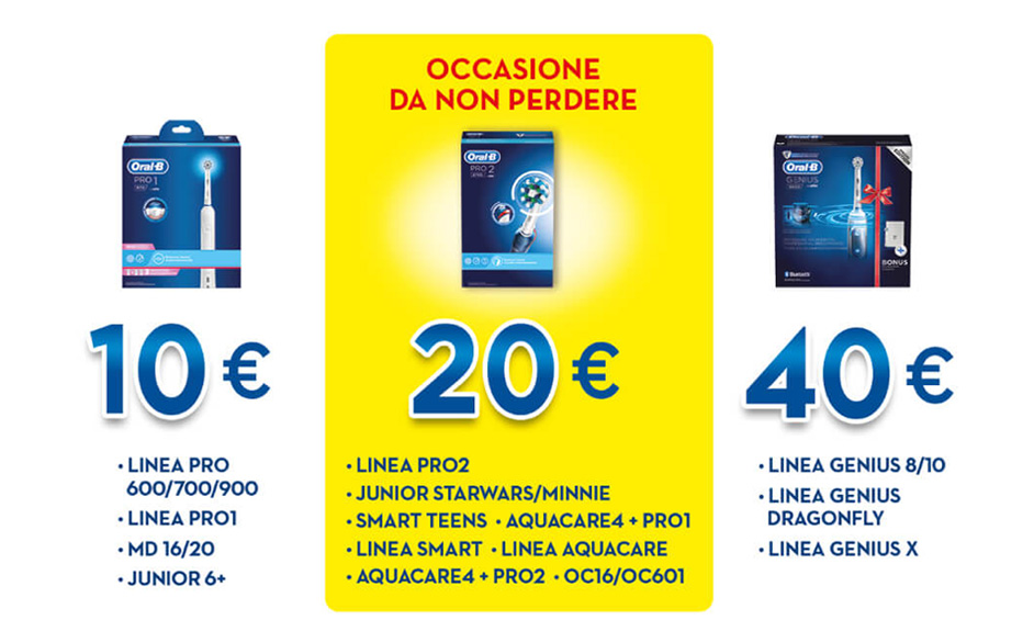 Rimborso Oral-B fino a 40€ sugli spazzolini elettrici