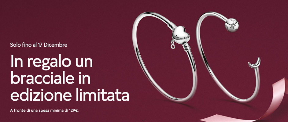 Promozione Pandora ricevi un bracciale in omaggio del valore di 69€