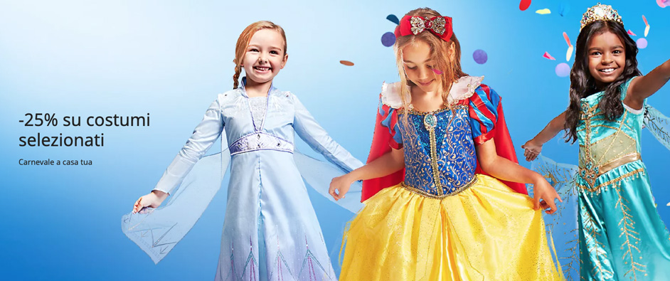 Vestiti di Carnevale Disney -25% di extra sconto su un'ampia selezione di prodotti