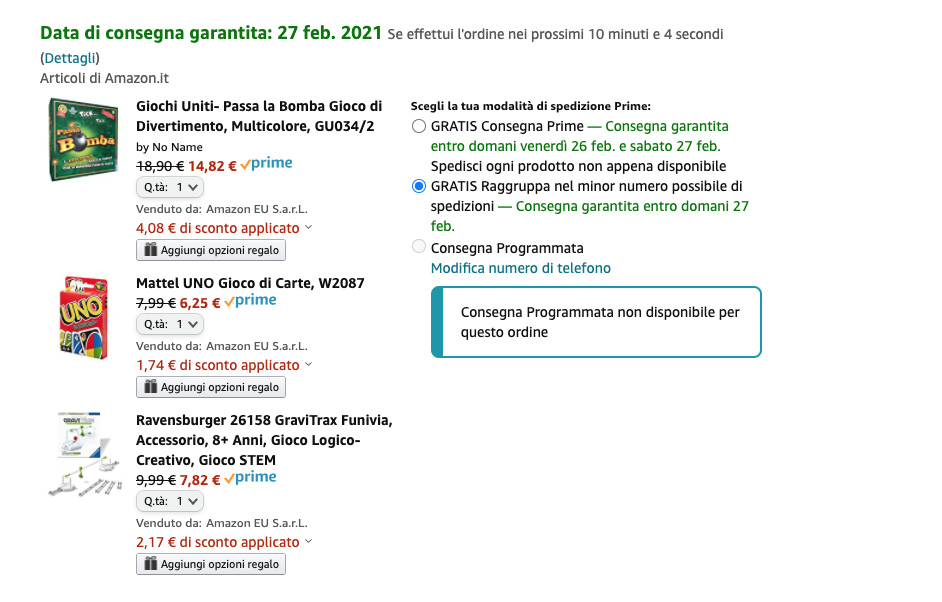 Giochi in Scatola - Sconto nel carrello