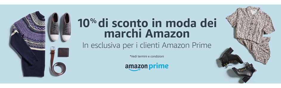 Amazon Moda codice sconto FASHION10 per utenti Prime