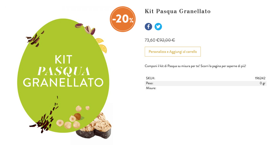 Cioccolato venchi - Kit Pasqua Granellato