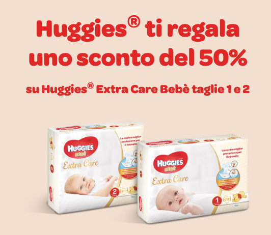 Huggies Pannolini Extra Care Bebe scontati del 50%