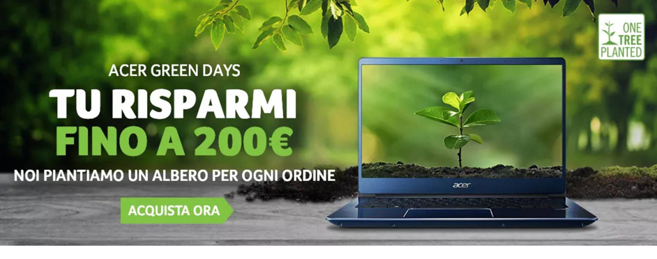 Acer Italia con i Green Days risparmi fino a 500€