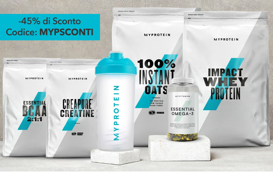 Myprotein -45% con il codice MYPSCONTI