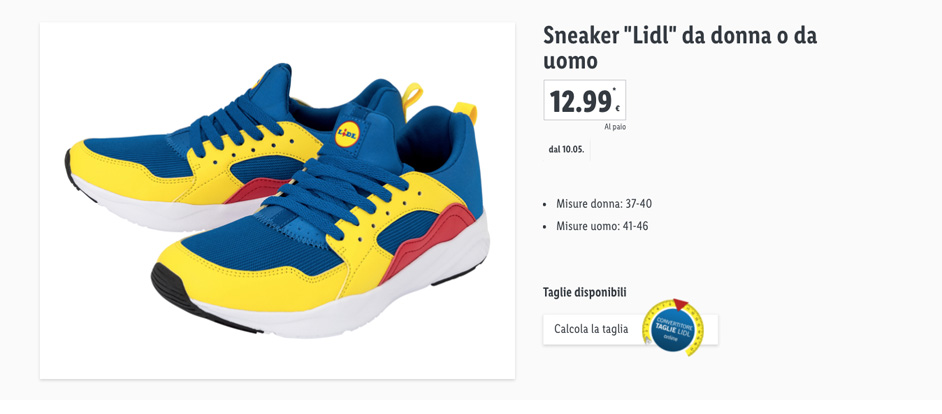 Scarpe Lidl nuovamente disponibili