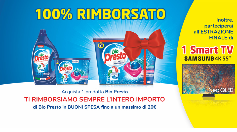 Bio Presto buono spesa di 20 euro