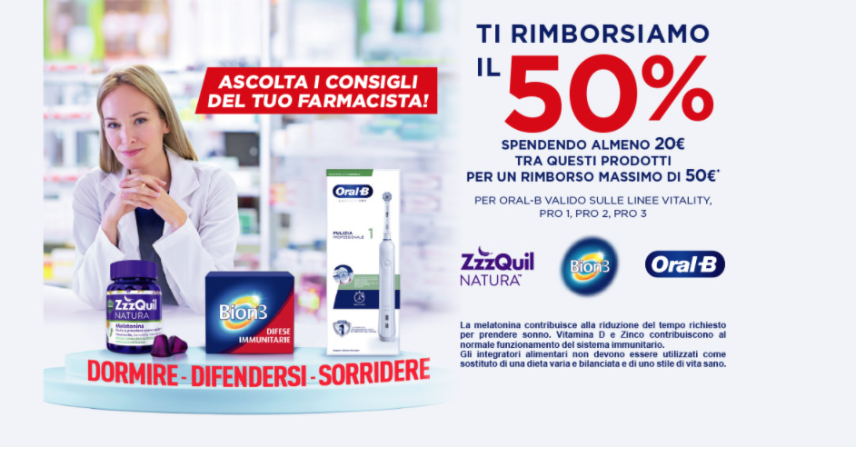 Desideri magazine - richiedi il rimborso su Oral-B, ZZZQuil e Bion3