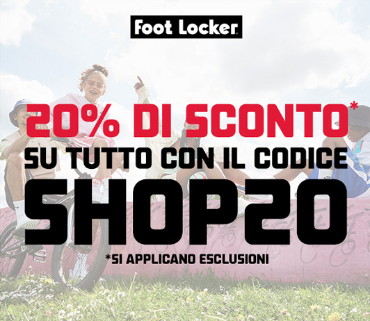 Foot Locker 20% di sconto su tutto il catalogo