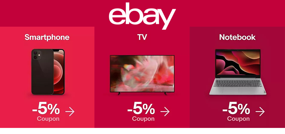 Sconti Ebay - Risparmia il 5% su prodotti tech