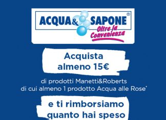 Acqua e Sapone - Ricevi 15€ di rimborso di prodotti Manetti&Roberts