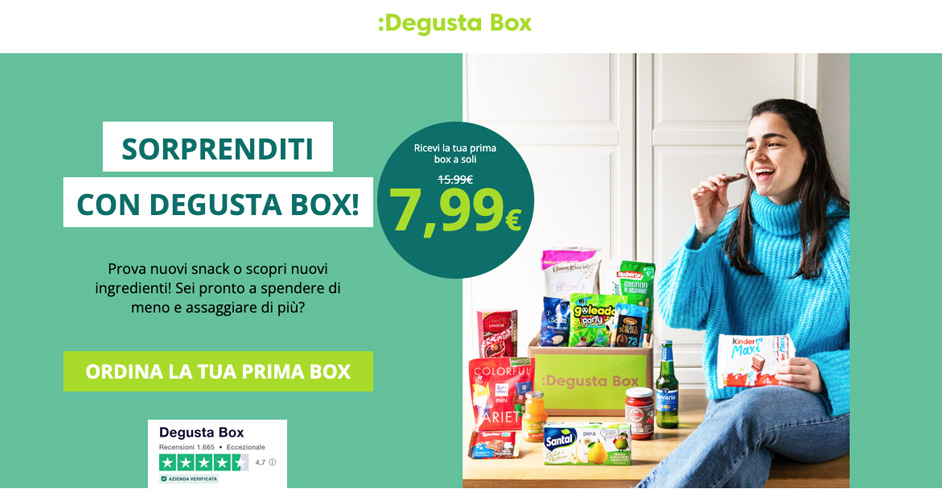 Acquista la tua prima Degusta Box a soli 7,99€