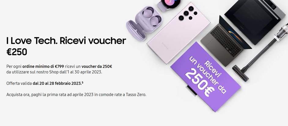 Samsung - Richiedi un Voucher da 250€