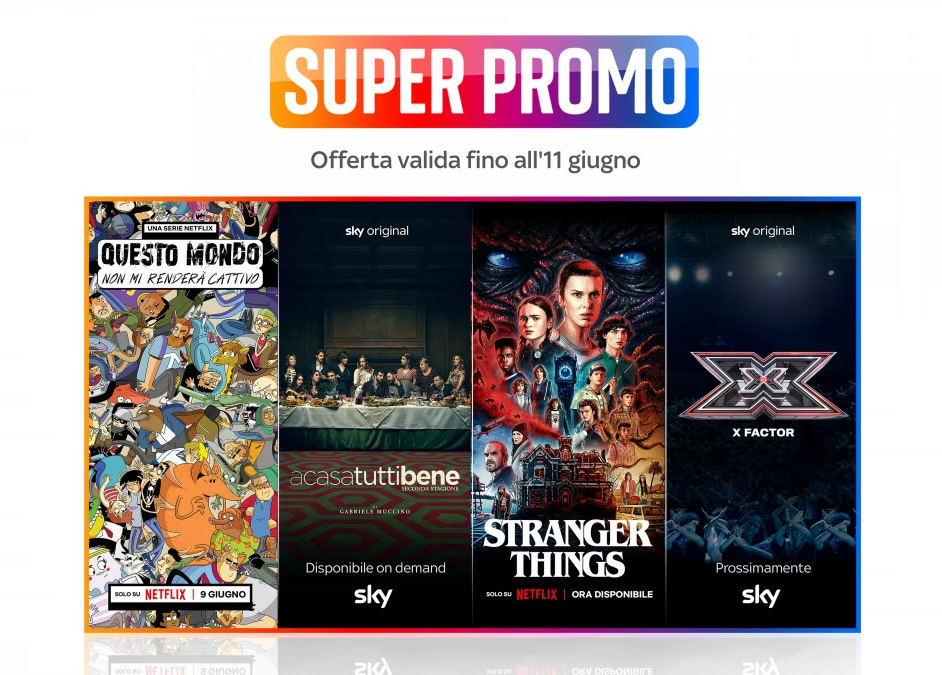 Sky TV + Netflix a soli 14,90€